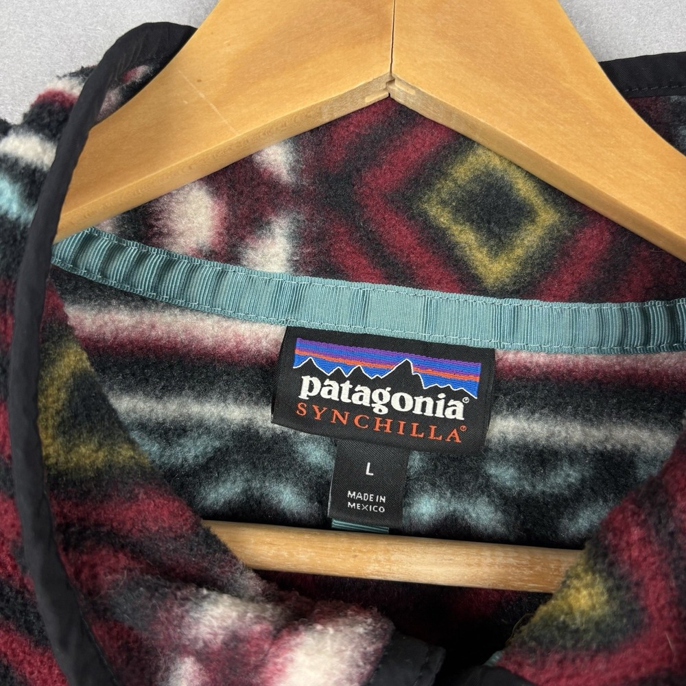 Patagonia Synchilla Snap-T Fleece Pullover Mens Large Aztec Saltillo Cinder Red - Picture 2 of 10